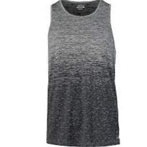 BCG Running Men's Racerback Scoop Neck Sleeveless Tank in Black Ombre Medium $42